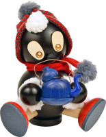 Pitti Räucherfigur klein, mit Teekanne holz handbemalt RATAGS - Made in Germany