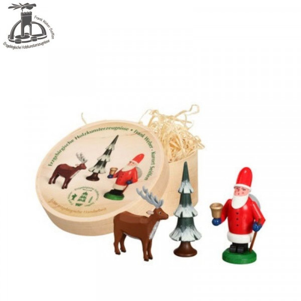 Spandose mit Figuren "Weihnachtsmann und Hirsch"