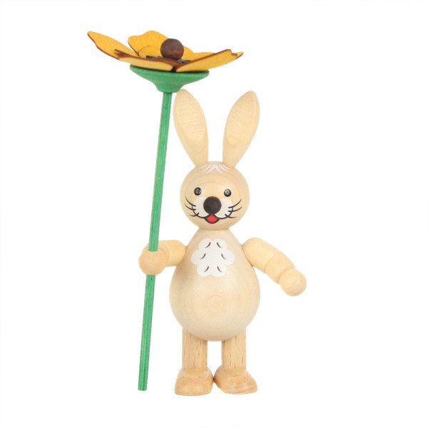 Osterhase mit Blume Drechslerei Volkmar Wagner