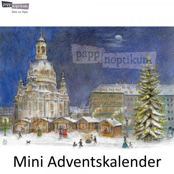 Mini-Adventskalender Dresden Weihnachtsmarkt Frauenkirche papp noptikum Leipzig