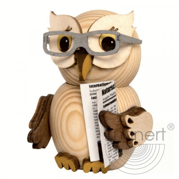 Kuhnert Holzfigur Minieule mit Brille Kuhnert Artikel 37304, Höhe ca. 7 cm