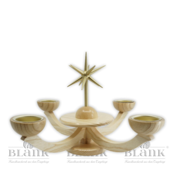 Blank Adventsleuchter mit Teelichthalter, ohne Engel, natur Höhe: ca. 20 cm