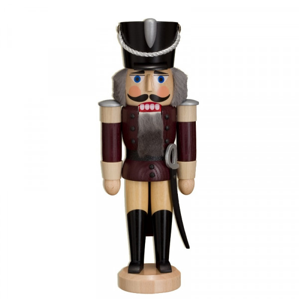 Nußknacker "Husar" 28 cm Esche lasiert aubergine Seiffener Volkskunst e.G. - Original Erzgebirge