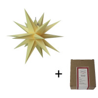 Annaberger Faltstern Nr. 3 (35 cm) gelb mit Beleuchtungsset Original Erzgebirgischer Faltstern Annaberger Faltstern Nr. 3 (35 cm) gelb mit Beleuchtungsset Original Erzgebirgischer Faltstern