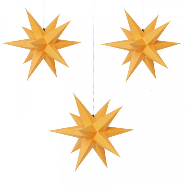 3er Set Zwickauer Adventsstern Papier 3x orange