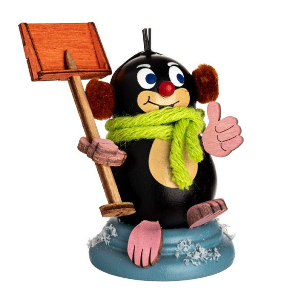 Sammelfigur Maulwurf Egon Kuhnert Holzkunst, Höhe ca. 6 cm