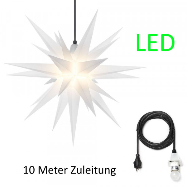 Herrnhuter Adventsstern Außenstern 68 cm opal mit Anschlußkabel 10 m und LED