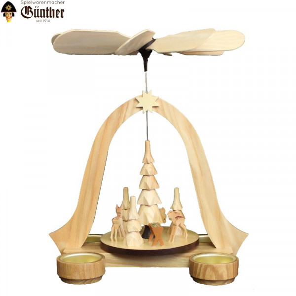 Teelicht-Tischpyramide "Wald" Spielwarenmacher Günther Seiffen - Made in Germany -