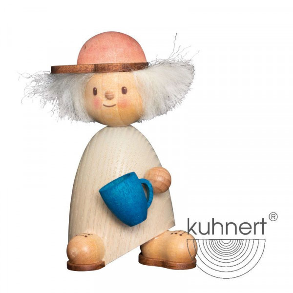 Sammelfigur Holzfigur Finn mit Tasse Kuhnert Artikel 62108, Höhe ca. 8,5 cm