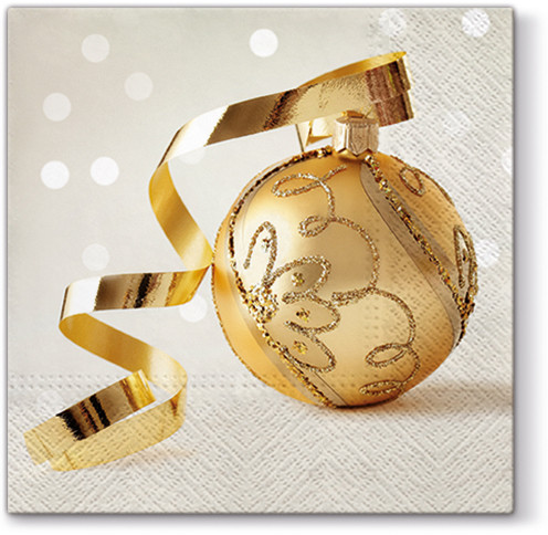 Papierservietten Weihnachtsbaum-Kugel gold 20 Stück