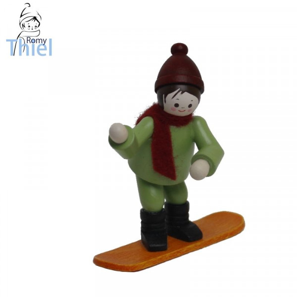 Snowboardfahrer, bunt - Höhe ca. 5,8 cm