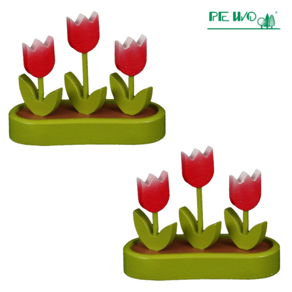 Tulpen bunt-rot 2er Set Bestückung Vario Echt Erzgebirge