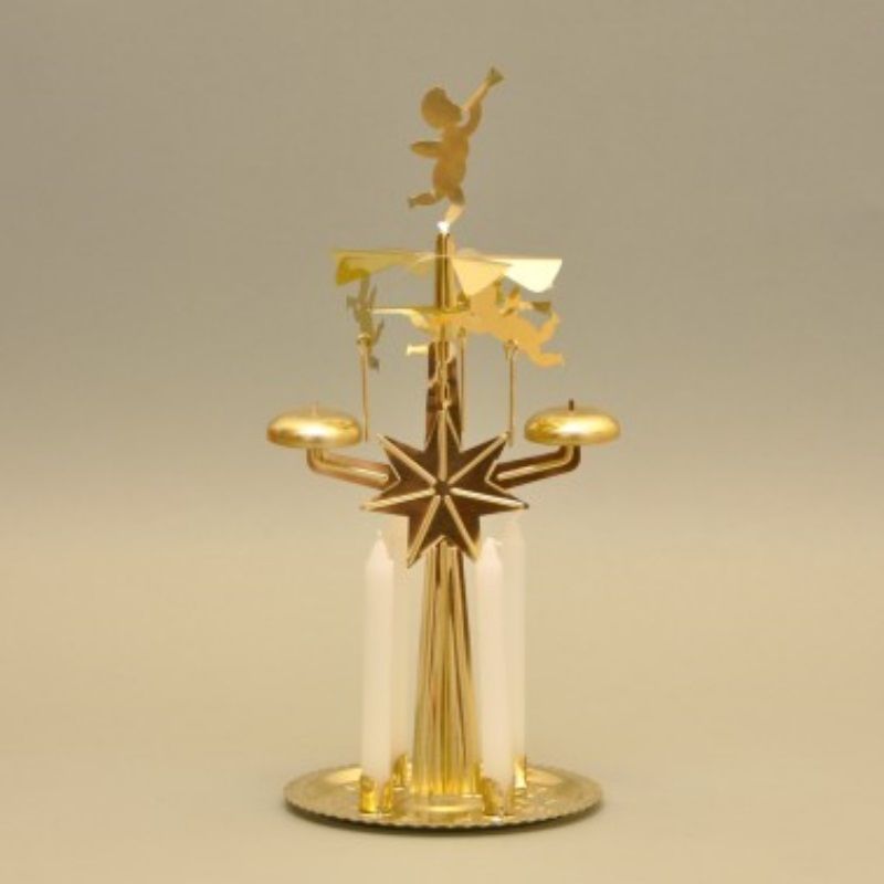 Glockenspiel Angelo Natalizio PYR - 4 Candele In Ottone, Decorazione Tradizionale Svedese, Altezza 23 Cm - Foto 4