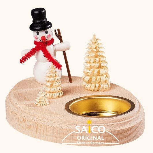 Saico Holzleuchter Schneemann