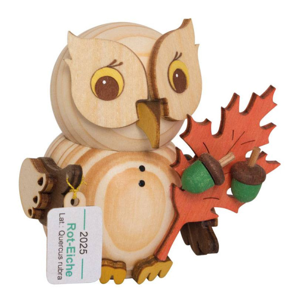 Kuhnert Holzfigur Minieule Jahreseule 2025 Rot-Eiche Kuhnert Artikel 37363, Höhe ca. 7 cm