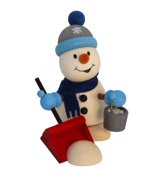 Schneemann mit Schneeschieber, ca 10 cm , ULLRICH® Kunsthandwerk