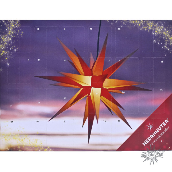 Herrnhuter Adventskalender - mit Bastelstern orange-weiß Original Herrnhuter® Sterne