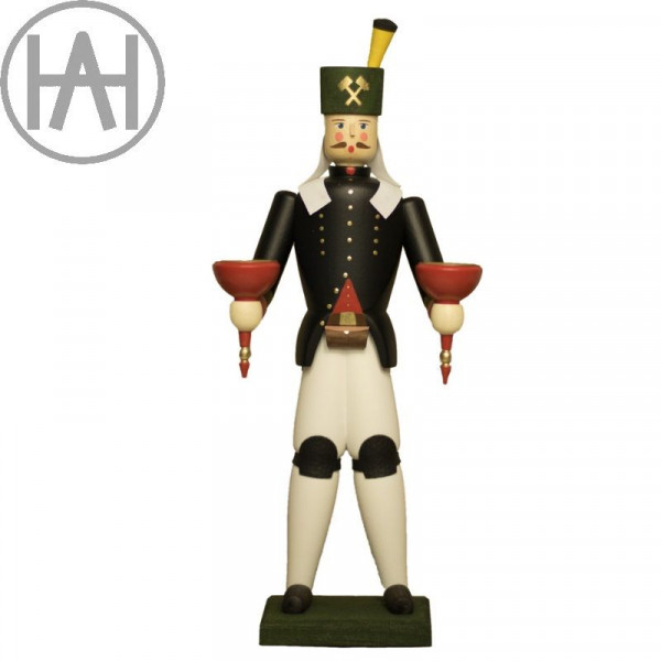 Traditionsfigur Lichterbergmann farbig matt Rot, 29 cm