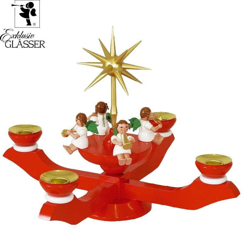 Richard Glässer Seiffen Hubrig Engel Mit Nussknacker - 6,5 Cm Erzgebirge Figur