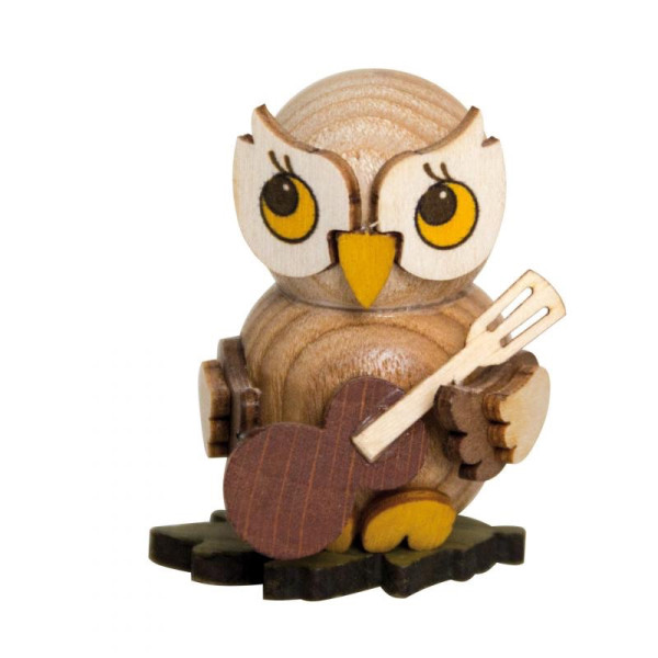 Kuhnert Holzfigur Eulenkind mit Gitarre Kuhnert Artikel 37412, Höhe ca. 4 cm