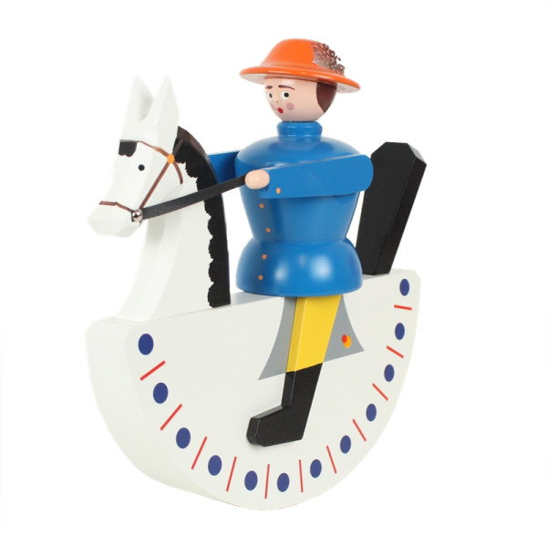 Seiffener Reiterlein groß (22 cm) , blau Volkskunstwerkstatt Katrin Eckert
