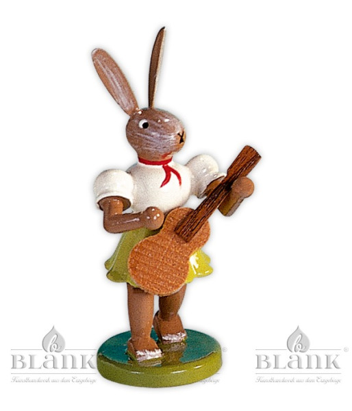 Osterhase mit Gitarre farbig 7,5cm Höhe