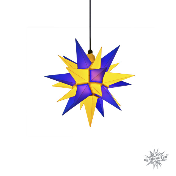 Herrnhuter Adventsstern Außenstern 40 cm Blau-Gelb Edition Oberlausitz