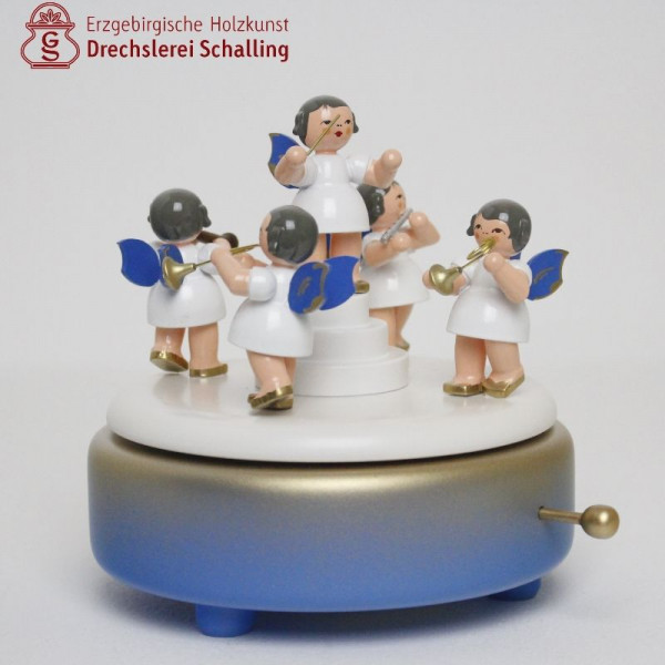 Spieldose Musikdose Engel blau 18 stimmig