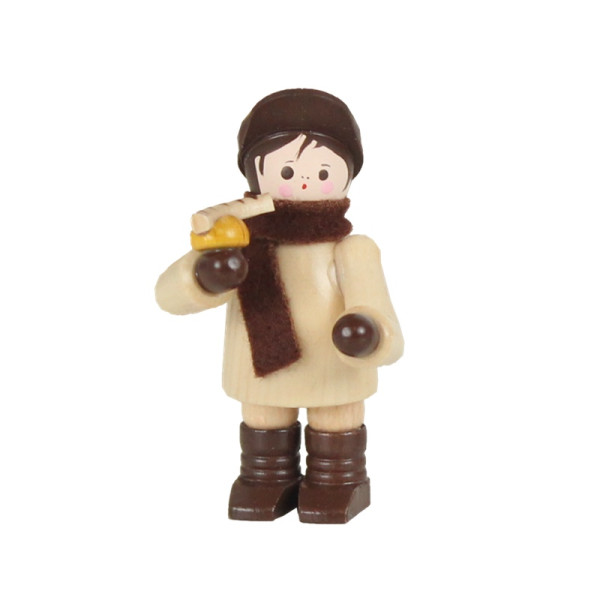 Vater mit Bratwurst natur - Höhe ca. 6,5 cm Volkskunstwerkstatt Romy Thiel - Deutschneudorf