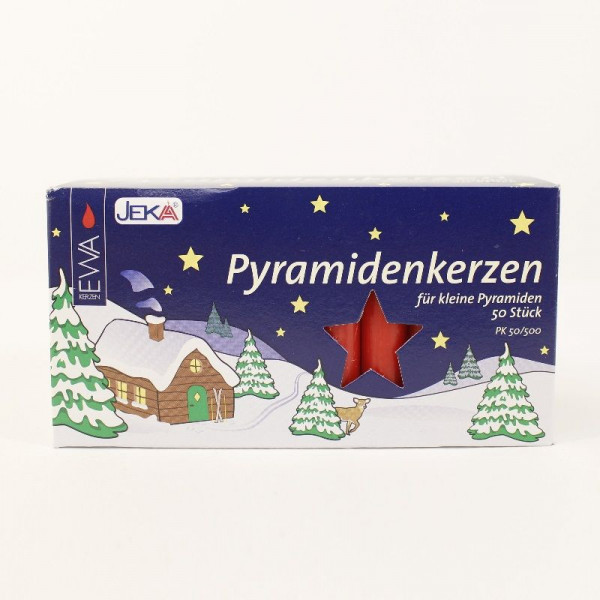 50 Pyramidenkerzen rot - für kleine Pyramiden