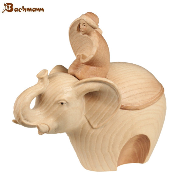 Krippenfiguren Elefant mit Elefantenführer, 12 cm* Holzschnitzerei Konrad Bachmann, Südtirol