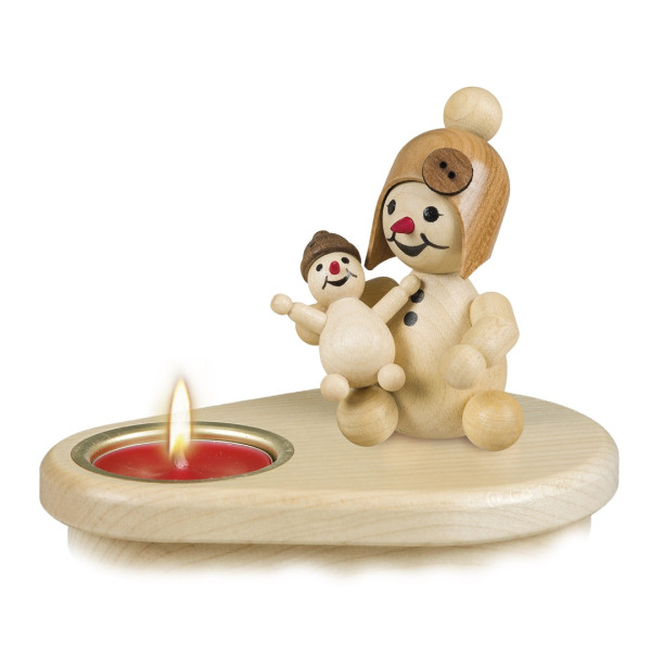 Leuchter - Schneemädchen mit Puppe Drechslerei Volkmar Wagner