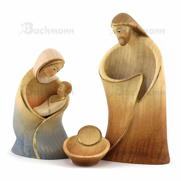 Krippenfiguren Heilige Familie Color, 4-teilig, 16 cm* Holzschnitzerei Konrad Bachmann, Südtirol