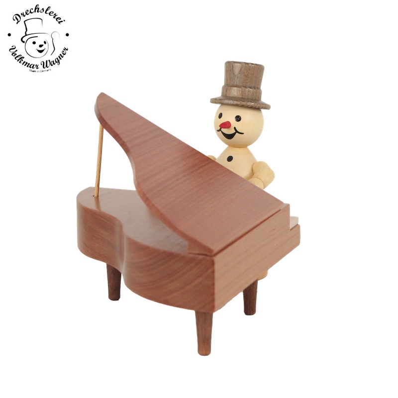 Drechslerei Wagner Schneemannmusikant am Flügel 