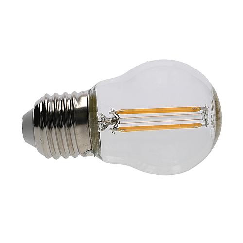 LED-Tropfenlampe E27, 4,8 Watt (entspr.40 W Glühl.), klar 360 ° Abstrahl-Winkel durch "Glühfaden-Technik"