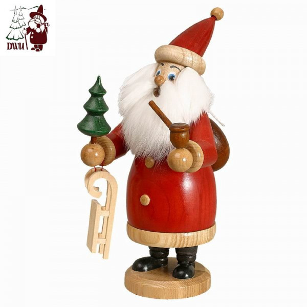 Erzgebirgische Räucherfigur Weihnachtsmann rot