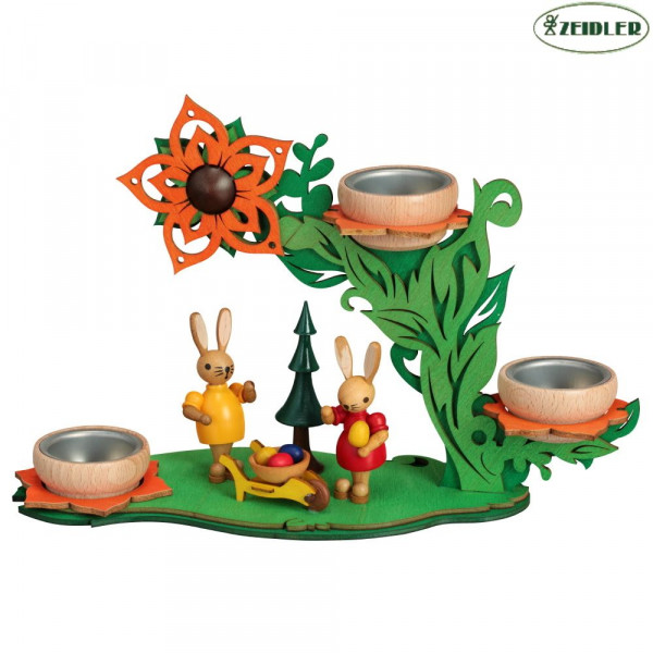 Teelichthalter Blütenranke Zeidler Holzkunst Seiffen - Made in Germany -