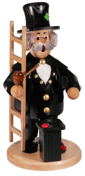 Erzgebirgische Räucherfigur Schornsteinfeger ca. 24 cm Drechselwerkstatt Uhlig