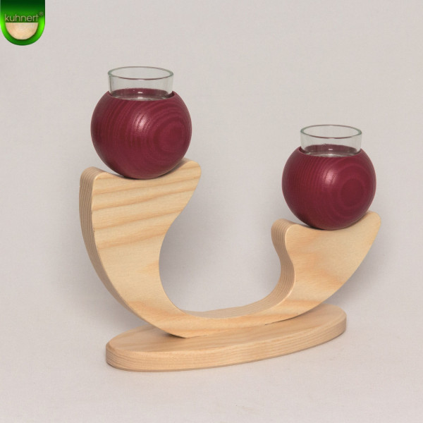 Tischleuchter 2-armig Rot
