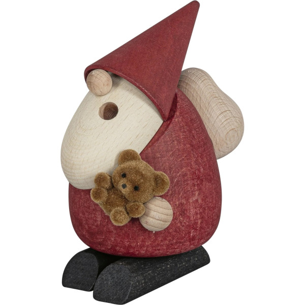 Saico Räucherfigur Weihnachtsmann mit Teddybär Qualität aus dem Erzgebirge - Made in Germany
