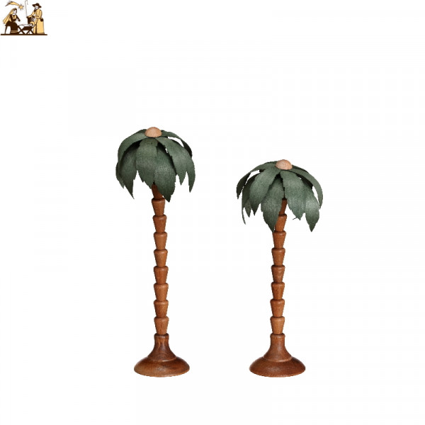 2 Palmen für Krippefiguren grün klein (10+12 cm)