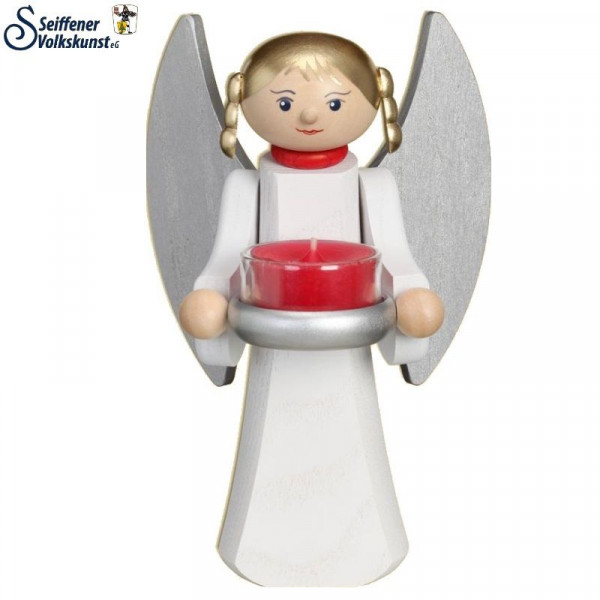 Lichterengel mit Flügel silberfarben