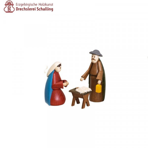 Krippefiguren Heilige Familie bunt, 5,5 cm Drechslerei Thomas Schalling Seiffen - Made in Germany -