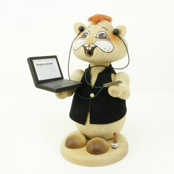 Familie Körnlein - Rauchfigur "Computerfreak"mittel ca 19 cm