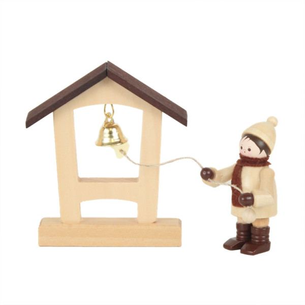 Weihnachtsglocken läuten natur - Höhe ca. 5,5 cm Volkskunstwerkstatt Romy Thiel - Deutschneudorf