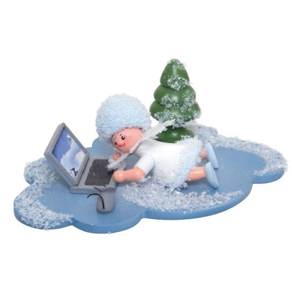 Schneeflöckchen mit Laptop, Artikel 43353 Sammelfigur, Maße ca. 10x7x6 cm