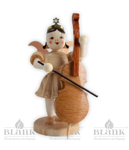 Kurzrockengel mit Violoncello natur Höhe: ca. 7cm, Blank Grünhainichen