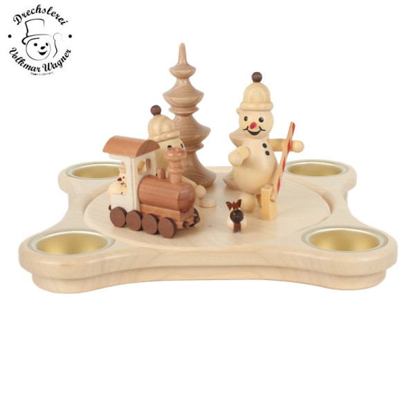 Tischleuchter mit Motivteller -Eisenbahn- Drechslerei Volkmar Wagner