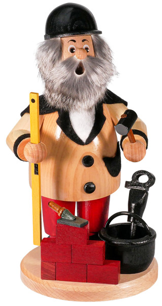 Erzgebirgische Räucherfigur Maurer ca. 24 cm Drechselwerkstatt Uhlig