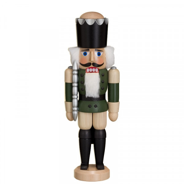 Nußknacker klassisch "König" 29 cm lasiert grün Seiffener Volkskunst e.G. - Original Erzgebirge